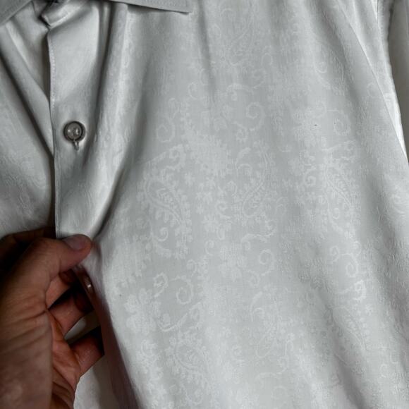Robert Graham Paisley Contrast Cuff Classic Fit Button Front White Shirt Sz XL - Picture 5 of 11